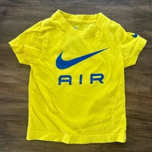 Nike Kids Bright Yellow Tee with Blue Air Logo